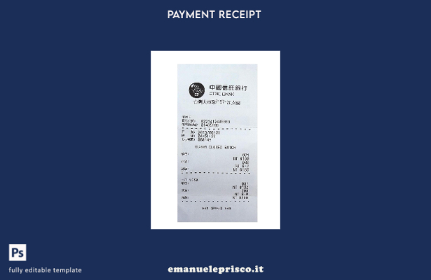 modello di ricevuta di pagamento bancario Ctbc in stile verificato
